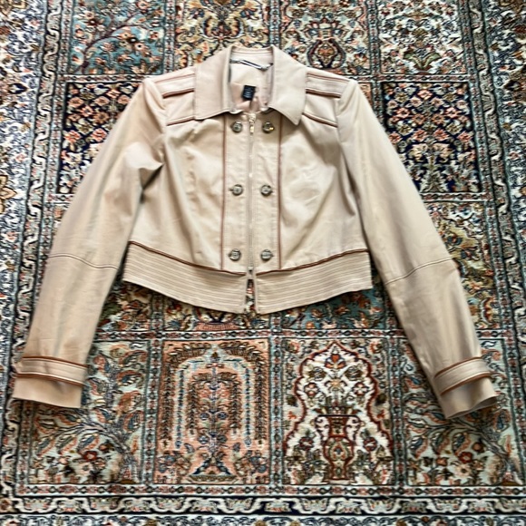 Fun beige and tan White House black market bomber jacket - Picture 10 of 15